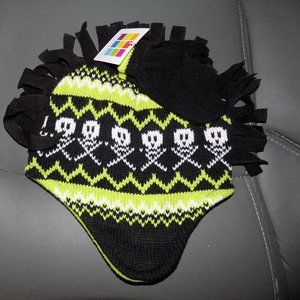 Healthtex Black Soot Design Hat & Glove Set NEW